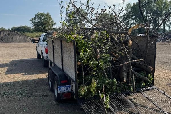Yard waste and brush loaded for removal in Toledo, OH